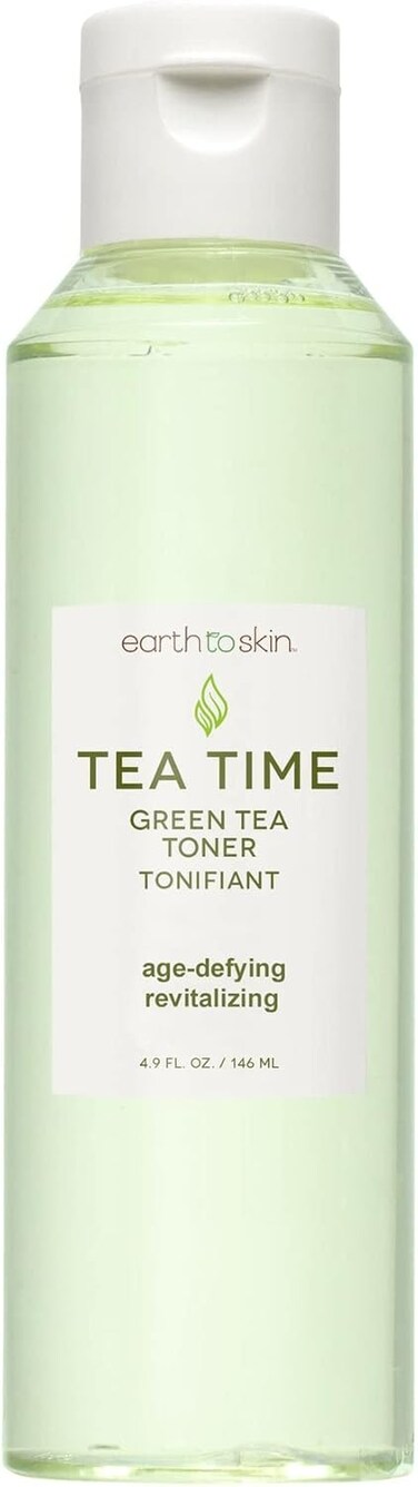 Earth To Skin Tea Time Green Tea Anti-Aging Face Toner, Natural Nourishment, Purify &amp; Cleanse Facial Toner for All Skin Types (4.9 Fl Oz)