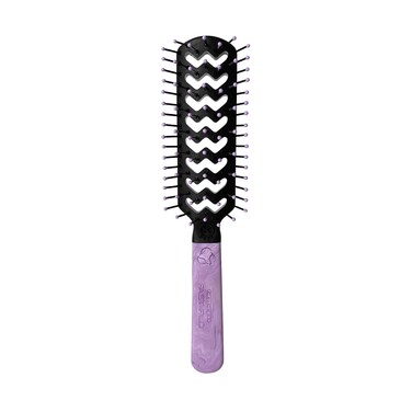 Cricket Static Free Fast Flo Pretty Karma Vent Hair Brush for Blow Drying, Styling and Detangling for All Hair Types, Eco Friendly, Recycled Materials, Planet Purple