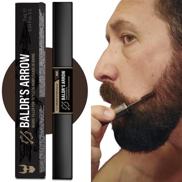 Beard Pen Filler for Men by The Beard Struggle - Baldr's Arrow &ndash; Sweat Resistant &amp; Waterproof, Long Lasting Beard Pen with Brush, Instantly Fill Patches &amp; Thin Areas for a Perfect Beard - Medium Brown