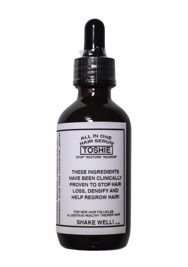 Toshie Regrowth Hair Serum, 5% Minoxidil, Pumpkinseed Oil, Rosemary Oil, Biotin, Castor, Aloe Vera, Stops Hair Loss, Helps Regrow, Strengthen, Thickens Hair, Men &amp; Woman