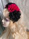 Black and Wine Red Flowers Headbands for Women Flowers Mardi Gras Headpiece Cosplay Girls Headband