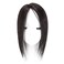 Straight Silk Base Human Hair Topper One Piece Side Part Forehead Closure With Clips (30cm/Left Part Black)