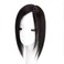 Straight Silk Base Human Hair Topper One Piece Side Part Forehead Closure With Clips (30cm/Left Part Black)