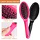 Loop Wig Brush Akamino Hair Extension Brush - Detangler Brush for Remy Human and Synthetic Hair, Pink and Black - 2 Pieces