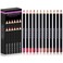 SHANY Dreamy Dozen Matte Lip Liner Set Vegan - Long-Lasting Professional Velvet Cruelty-Free Lipstick Pencils Pens in Varying Shades - Pack of 12