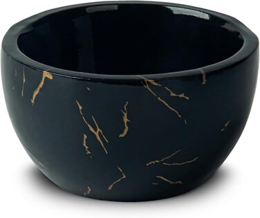 Marbled Shaving Mug - Black Resin Shave Cream &amp; Soap Bowl - Cup