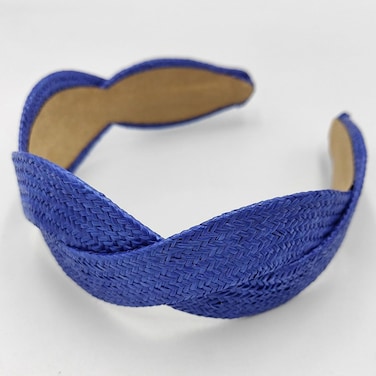 Woven Straw Headbands for Women Girls, Lafite Straw Headbands Wide Hairbands Beach Holiday Hair Hoop Accessories Headwear Jewelry Gifts 01(Navy Blue)