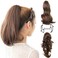Onedor 15" Synthetic Fiber Curly Ponytail Hair Extension hairpiece with Clip-in Jaw Clips, Dual-Use Hair Extensions (99T-Wine Red)