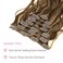 Loxxy Clip in Human Hair Extensions Natural Wave 16inch #P4/27 Dark Brown Mixed with Caramel Blonde Real Human Hair Extensions for Women Double Weft 120g/set 7Pcs/lot And 17 Clips Per Pack