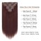 Caliee Clip in Hair Extensions Real Human Hair Burgundy Wine Red Color Double Weft Lace Clip in Hair Extensions Invisible Silky Straight Hair Extensions Clip in for Full Head 120g 14inch