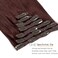 Caliee Clip in Hair Extensions Real Human Hair Burgundy Wine Red Color Double Weft Lace Clip in Hair Extensions Invisible Silky Straight Hair Extensions Clip in for Full Head 120g 14inch