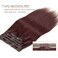 Caliee Clip in Hair Extensions Real Human Hair Burgundy Wine Red Color Double Weft Lace Clip in Hair Extensions Invisible Silky Straight Hair Extensions Clip in for Full Head 120g 14inch