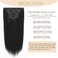 Yaki Straight Remy Hair Clip In Hair Extensions 8A Grade 100% Real Thick Hair Italian Fashion Curly Clip Ins #1 Jet Black Full Head African Americans For Black Women 7pcs/set 120g/set 12 Inch