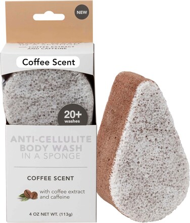 Spongeables Anti Cellulite Body Wash in a 20+ Wash Sponge, Coffee, 1 Count