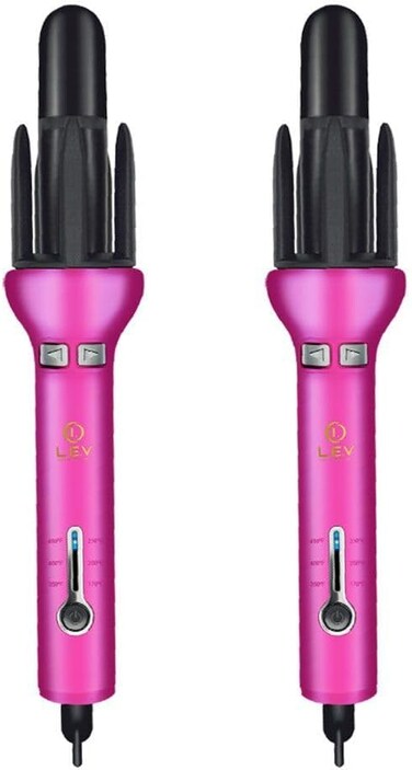 360 Two Way Rotating Professional Hair Curling Iron Curler - Heatless Hair Curler   Curling Wand   Look Extremely VIP 360 Airflow Styler Curling Iron (Pink)