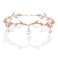 BABEYOND Crystal Leaf Wedding Diadem Headband Bridal Bridesmaid Forehead Band Rhinestone Bridal Tiara Crown (Rose Gold)