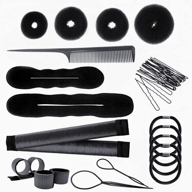 PARFINER Hair Bun Maker French Twist Hairstyle Clip with Snap Comb, Elastic Bands, and Hair Styling Accessories