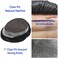 Toupee For Men Hair Pieces Real Human Hair Swiss Lace Men's Toupee European Human Hair Units For Men Hairpieces Hair Systems7x9-120% density1B# OFF BLACK