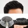 Toupee For Men Hair Pieces Real Human Hair Swiss Lace Men's Toupee European Human Hair Units For Men Hairpieces Hair Systems7x9-120% density1B# OFF BLACK