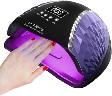 LED UV Lamp for Nails, 280 W UV Lamp for Gel Nail Polish, Dryer, Professional Nail Lamp, UV Light for Nails with 66 Beads, Auto Sensor LED Gel Nail Lamp, 4 Timer Settings [Energy Class A+++]