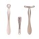 3Pcs Metal Eye and Face Cream Applicator Stick Cosmetics Spoon Spatula, Massager Tool for Facial Massage, Reduce Puffiness (Silver)