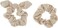 Mud Pie Women's Pearl Velvet Scrunchie Set, Cream, One Size