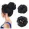 1 Piece Messy Hair Bun Messy Synthetic Chignon Ponytail Curly Wavy Hair Scrunchies Extension for Women Updo Hairpieces (1B#)