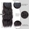 4Pcs Clip in Hair Extensions, Long Wavy Synthetic Hair Extension Clip in, 20 Inches Dark Brown Hair Extensions for Women (Color:Dark Brown with a Slight Auburn Luster)