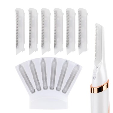 6 Pcs Replacement Dermaplane Blades for Finishing Touch Flawless Dermaplane Glo Sonic Vibrate Facial Exfoliation Tool,Replacement head for Flawless Dermaplane Glo Sonic Face Razor + Replacement Tray