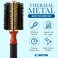 Small Round Blow Dry Brush - Boar Bristle, Thermal Metal Barrel, Professional Anti-Static Roller Hair Brush for Styling and Blow Drying - Bonus Sectioning Pick - 12 Row, 2.5&rdquo; - By Cantor