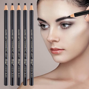 Waterproof Eyebrow Pencil Black Brow Pencil Eyebrow Liner Eyebrow Tint Brow Mapping Pencil Eyebrow Tattoo Makeup Microblading Pencil for Eyebrows Eyebrow Pen Eyebrow Mapping Pencil(5 Black)