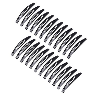 24Pcs Snap Hair Clips, Large Snap Hair Clips, Metal Hair Clips for Women Long No-slip Hair Clips, Black Hair Clips for Women Makeup Styling (2.16 Inch)