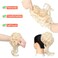 Messy Bun Hair Piece Tousled Updo Extension Elastic Rubber Band Hair Extension Piece for Women Girls Bleach Blonde