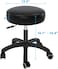 SALONFACTORY Rolling Stool with Wheels,Heavy Duty Lash Chair Adjustable for Tatoo Lab Massage Salon Spa Drafting Nail Teach,360 Swivel,Leather,Thick Seat Padding,Black