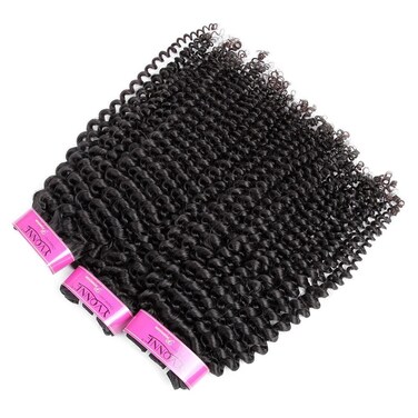 Yvonne Kinky Curly Human Hair Weave 3 Bundles Brazilian Virgin Hair Extension with Natural Color (18 18 18)