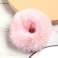 Furling Pompoms Furry Faux Rabbit Fur Hair Scrunchies Artificial Fur Hair Bobbles Elastic Hair Band Rope Wristband Ponytail Accessories Light Pink 2pcs