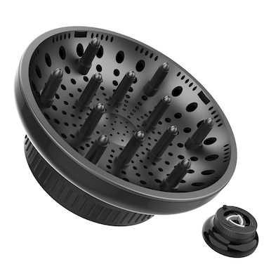 Hair Diffuser Attachment Universal Diffuser Hair Dryer for Curly Hair, Hair Dryer Diffuser for Blow Dry and Volumizing, Hair Diffuser for Curly Hair and Natural Wavy Hair (Black)