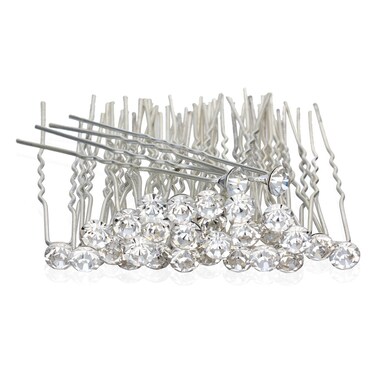 12 Pcs Transparent Crystal Rhinestones Hair Pins, Beautiful Hair Accessories for Every Occasion