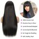 Straight Human Hair Wigs with Bangs None Lace Front Wigs 150% Density Glueless Machine Made Brazilian Virgin Human Hair Wigs for Black Women Natural Color(24 Inch, Straight)