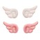 2 Pairs White and Pink Cute Angel wings Hair Clips, Non Slip Hair Barrettes, Plush Barrettes, Hair cosplay accessories, kawaii Accessories for Halloween, Christmas, Daily Wear