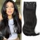 Clip in Hair Extensions,Black Hair Extensions for Women Straight Layered Hair Extensions Synthetic Heat Resistant Long Wavy Daily Use 20 Inch