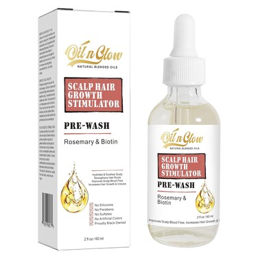 Rosemary and Biotin Natural Pre-Wash Scalp Oil and Hair Treatment Oil: Pre Shampoo Dry Scalp Treatment, Hair Growth Stimulator Serum For Healthy Scalp &amp; Less Hair Fall and Breakage. 2 Fl Oz.