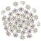 BETITETO Rhinestone Flower Hair Pins, 40 Pcs U-Shaped Crystal Party Wedding Bridal Hair Accessories for Women Girls (White)