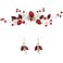 Bridal Crystal Hair Comb and Earrings Set Elegant Bride Wedding Hair Piece Accessories for Women Prom Party Photography (Wine Red)