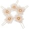 BETITETO Bridal Flower Hair Pins 5 Pieces U-Shaped Rhinestone Floral Hair Buns Comb Accessories for Wedding Party Banquet (Pink)