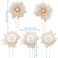 BETITETO Bridal Flower Hair Pins 5 Pieces U-Shaped Rhinestone Floral Hair Buns Comb Accessories for Wedding Party Banquet (Pink)