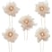 BETITETO Bridal Flower Hair Pins 5 Pieces U-Shaped Rhinestone Floral Hair Buns Comb Accessories for Wedding Party Banquet (Pink)