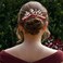 BETITETO Wedding Hair Clip Combs, 2Pcs Red White Green Rhinestone Bridal Hair Vine Piece Accessories for Women Girls Party Birthday (Red)