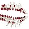 BETITETO Wedding Hair Clip Combs, 2Pcs Red White Green Rhinestone Bridal Hair Vine Piece Accessories for Women Girls Party Birthday (Red)