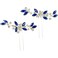 Crystal Bridal Hair Pins Sparkle White Blue Rhinestone Wedding Hair Piece Accessories for Women Girls (Pack of 2) (Blue)
